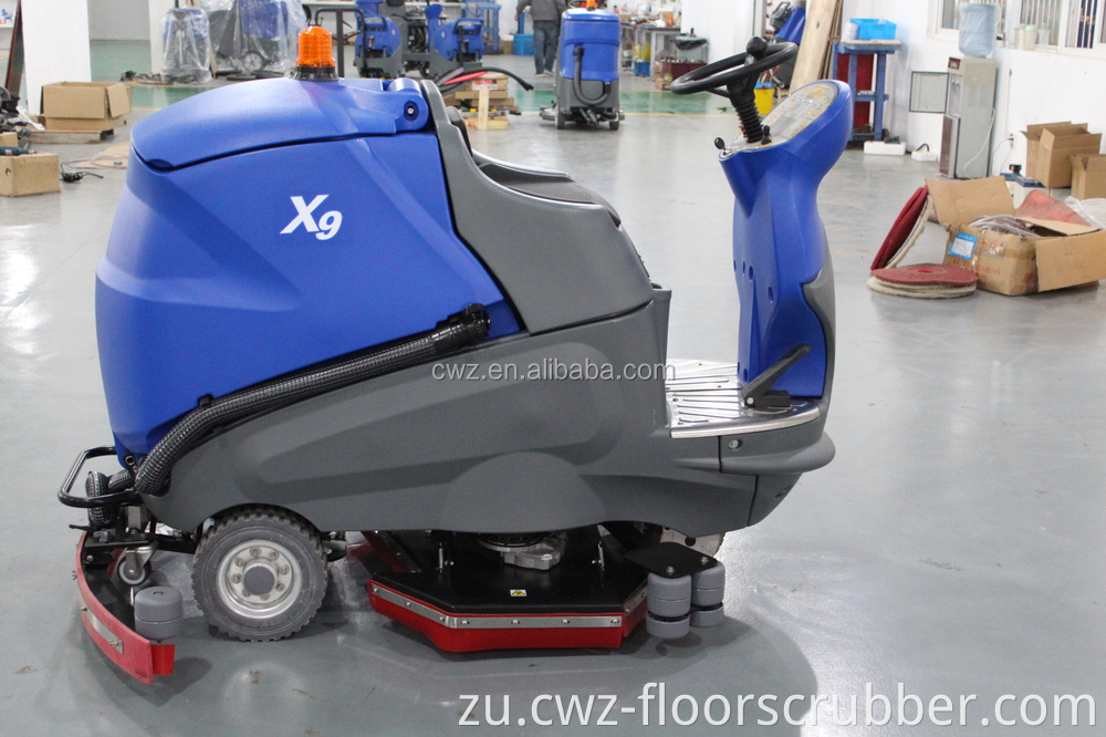 Ukuthengisa okushisayo kwebhethri ukushaja ukugibela owomile we-floor scrubber dryer